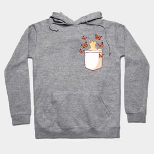 Pocket Cat and Butterflies Hoodie